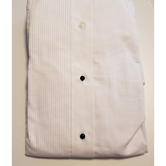 NEIL ALLYN TUXEDO SHIRT 2XL White 37/38 WING COLLAR MPORTED FABRIC Tux Studs Men - Picture 4 of 11